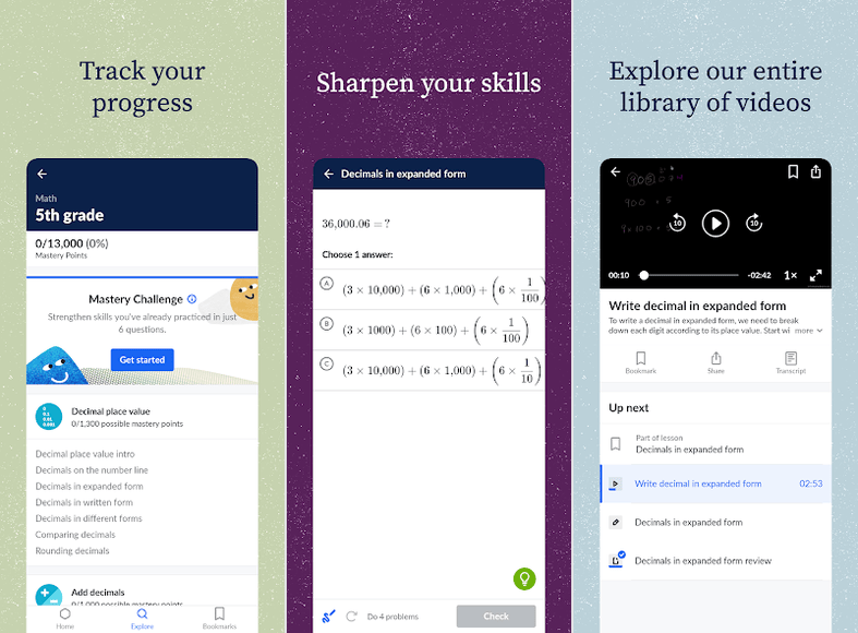 Khan Academy lessons on Android